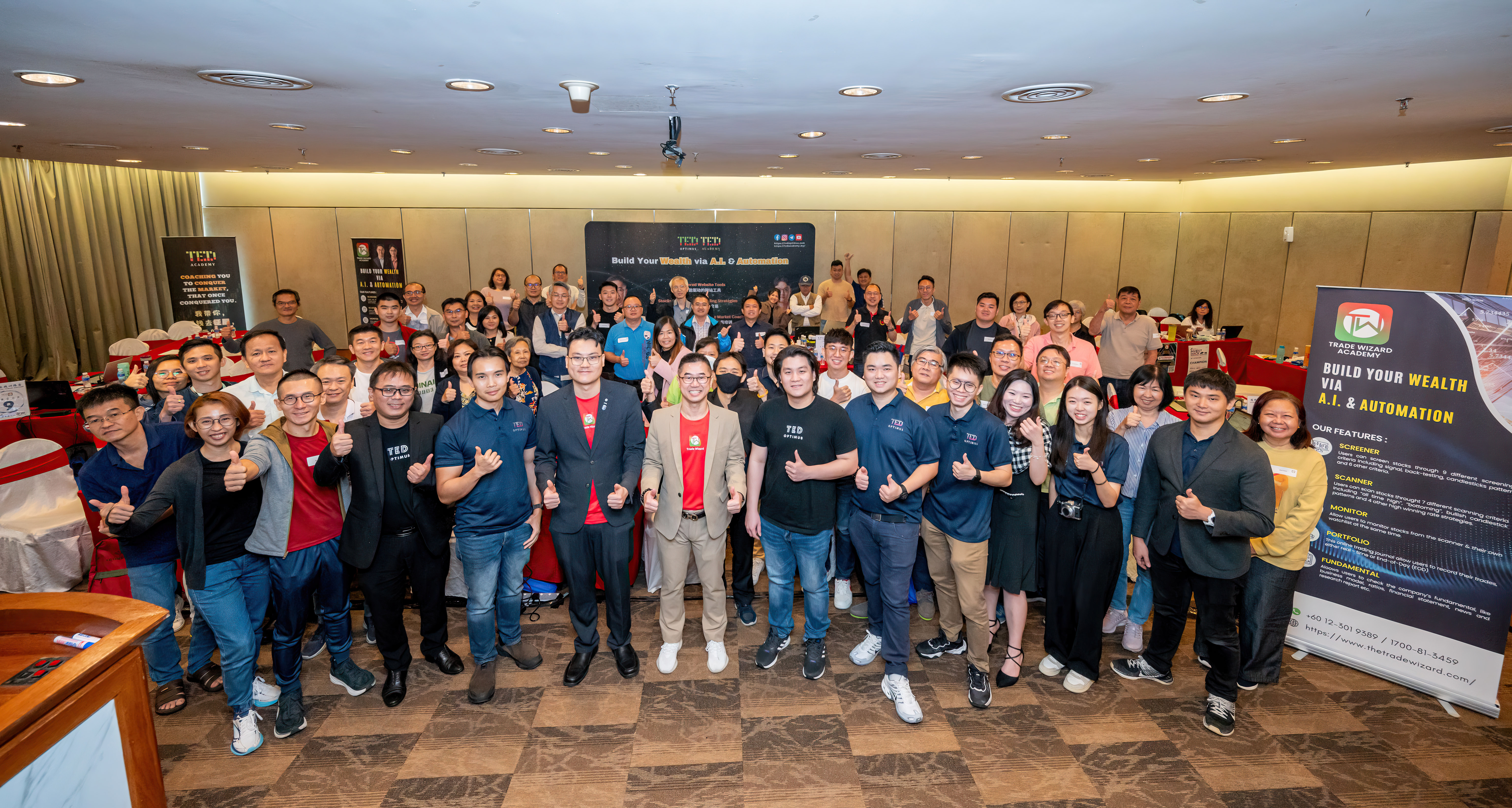 Build Your Wealth via AI and Automation seminar — large group photo